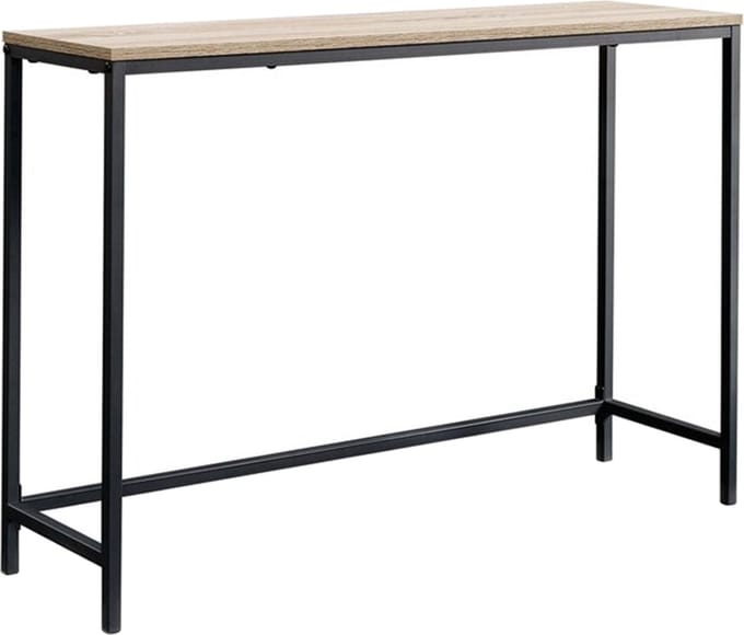 Consoletafel Kronoby 80x100x30 cm zwart mat en eikenkleurig [en.casa]