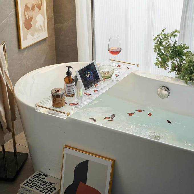 Badkuip Caddy - Bad Accessoire - Luxe Ontspanning - Past Op Elke Kuip - Standaard Afmeting - Goud