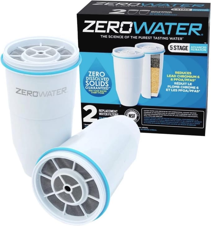 Waterfilter Vervanging 2-Pack - Vermindert Lood, Zware Metalen en PFOA/PFOS