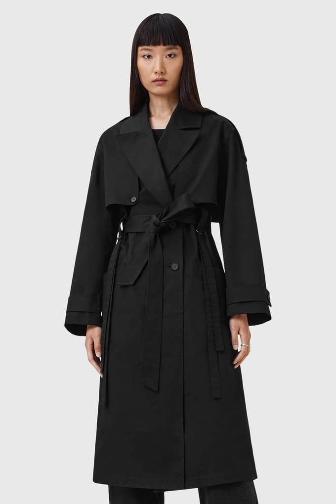 AllSaints Cadence Trench Black Taglia: 2 | Giacche Outlet | Donna | Nero