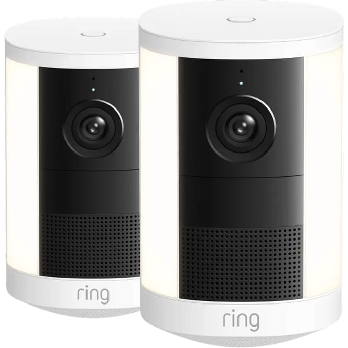 Ring Spotlight Camera 2e Generatie Stekker Wit Duo Pack
