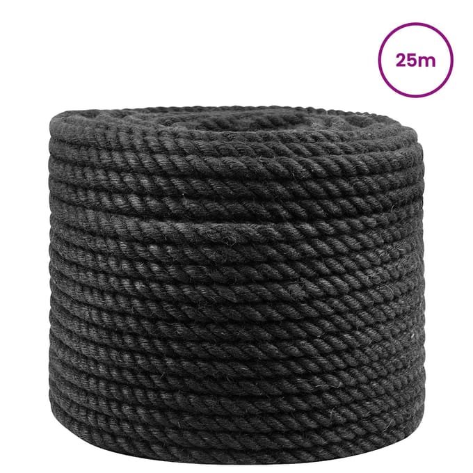 vidaXL - Jute - Touw - 140 - mm - 25 - m - Zwart - 100% - Tossa - jute