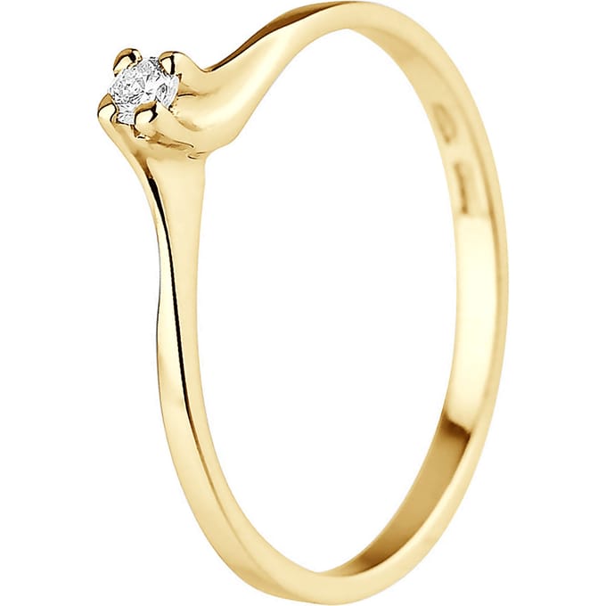 Diamond Solitaire 0060 Cts 4 Claws Geel Goud 18 Karaat