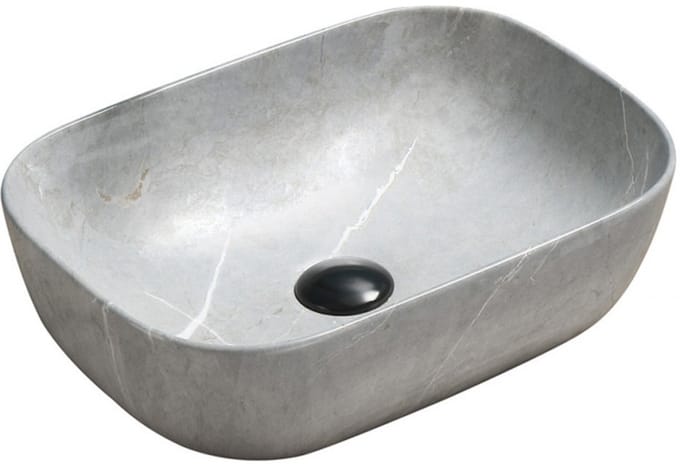 Mexen Rita opzetwastafel 45 x 32 cm, grijze steen - 21084596