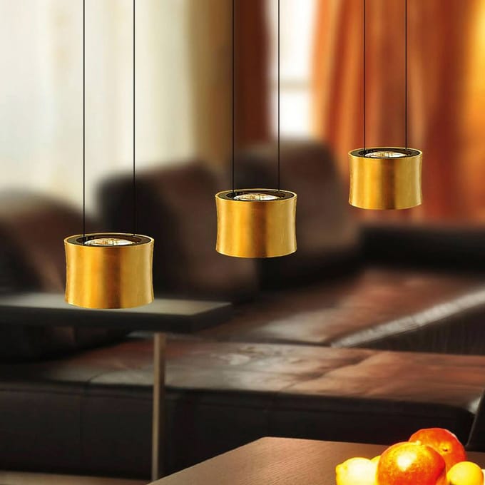 BANKAMP Impulse LED hanglamp 3-lamps goud
