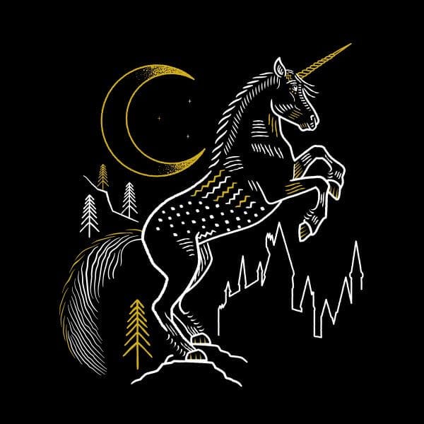Harry Potter Unicorn dames t-shirt - Zwart - S