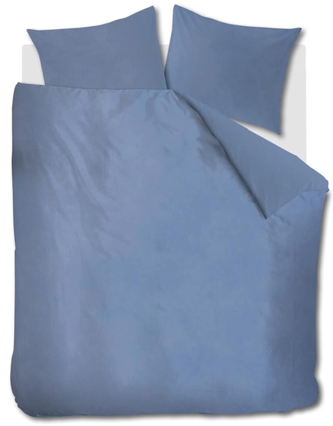 At Home by Beddinghouse Tender dekbedovertrek - Eenpersoons - 140x200/220 cm - Mid Blue
