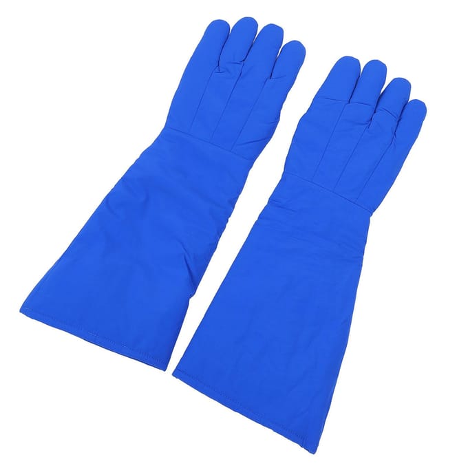 Gants Cryogéniques 260 degrés Celsius à +148 degrés Celsius Résistants à la Température 4 Couches Imperméables Antigel Gants de Travail 58cm blue