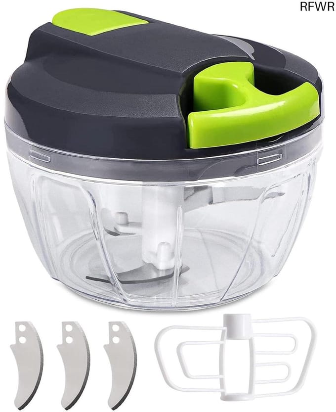 Mini Hakker - Groente Snijder - Keuken Hulp - Handmatig Bedienbaar - 520ml Capaciteit - Groen