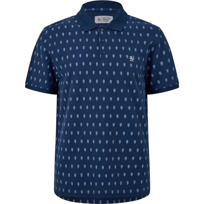 Original Penguin Heren Minimal Regelmatig Poloshirt (Yale Blauw)