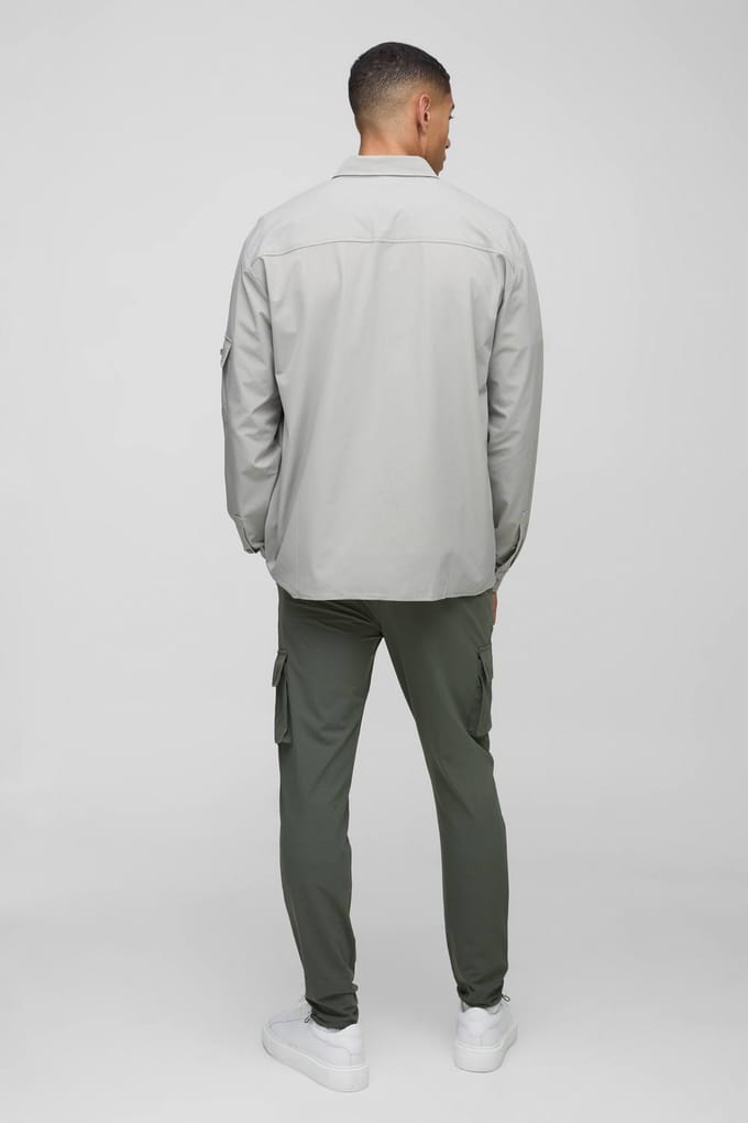 Lange mouwen lichtgewicht oversized overshirt | Grey | Size XS