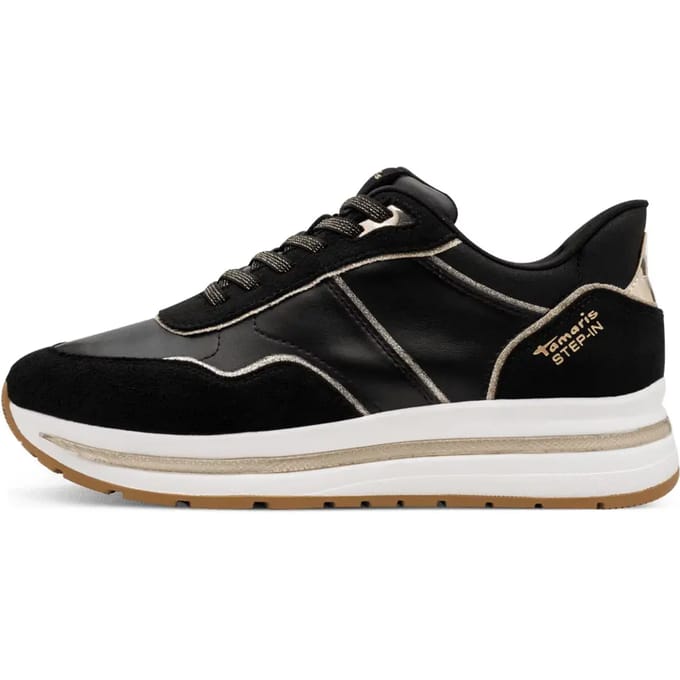 Tamaris dames sneaker vrijetijdsschoen Step-In 1-23766-46 001 zwart