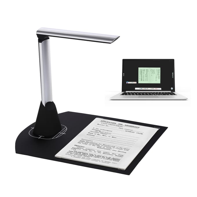 Aibecy BK34 Scanner de caméra de documents caméra HD 5 mégapixels format de Capture A4 avec enseignement de la lumière LED multicolore
