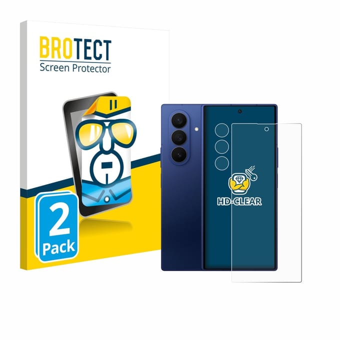 BROTECT - Screenprotector voor Samsung Galaxy Z Fold 7 (Voor+Camera) - Folie Beschermfolie transparant 2 Stuks