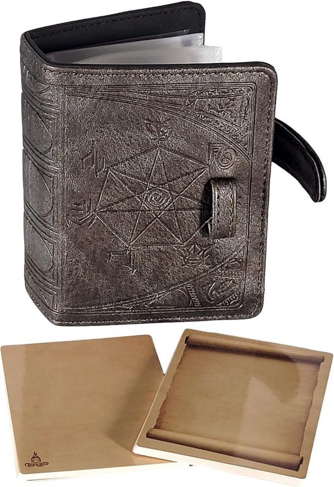Spell Card Book - Incantation Organizer - Kaarten Beheren - Herbruikbare Kaarten - Tome Formaat - Pewter