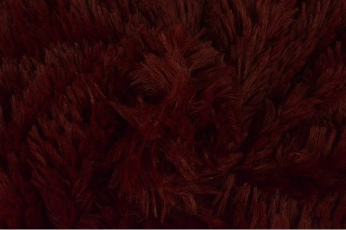 10 meter langharig bont - Bordeaux rood - Pluche stoffen - 150cm breed