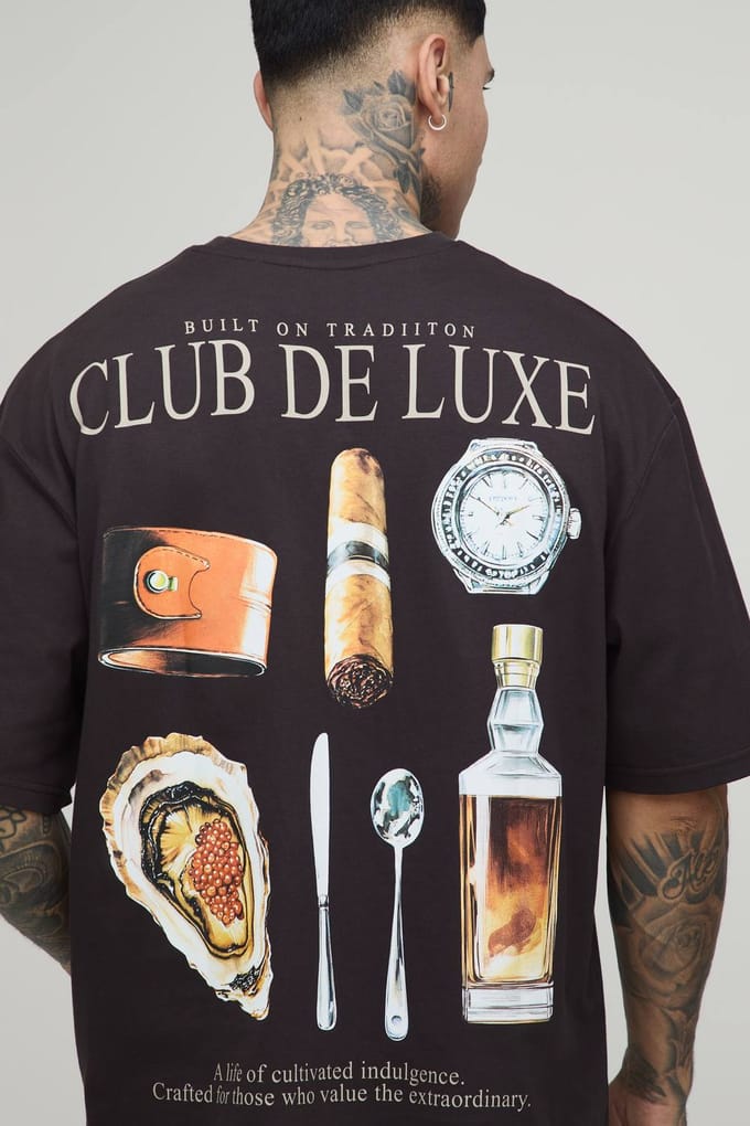 Lang Oversized Club De Luxe T-shirt | Chocolate | Size Small