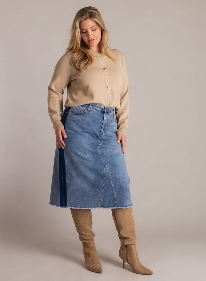 YEST CURVE Jasmin Bottoms - Bleach Blue Denim - maat 0(46)