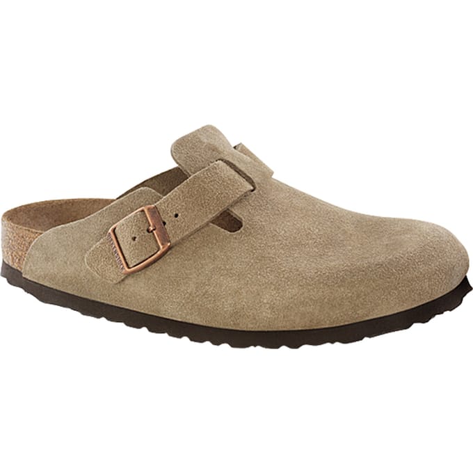 Birkenstock Boston Suède Taupe Smal Voetbed Unisex Instapper - Maat 40