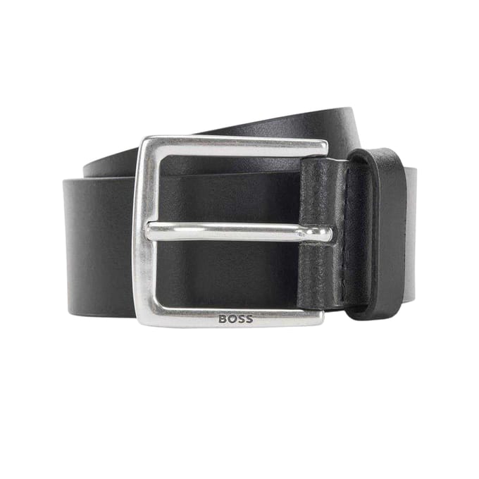 Boss Rummi Koeienleren Riem (Zwart)