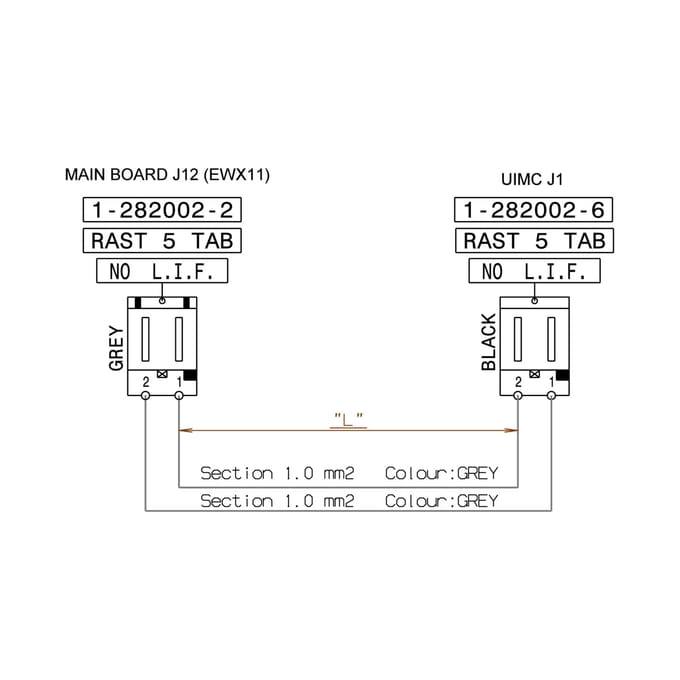 AEG kabel, omschakelaar, PCB, J12J1,1180m 8077657024