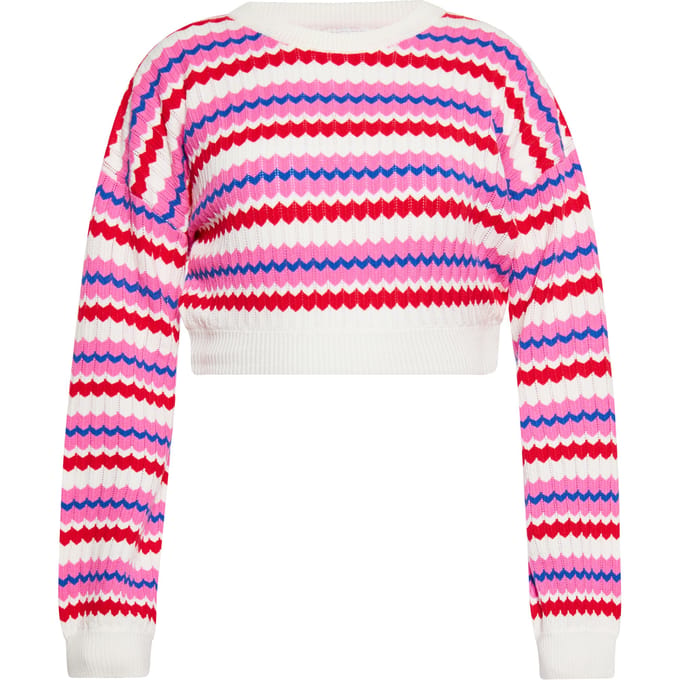 IZIA Jumper Dames Wol Wit Veelkleurig