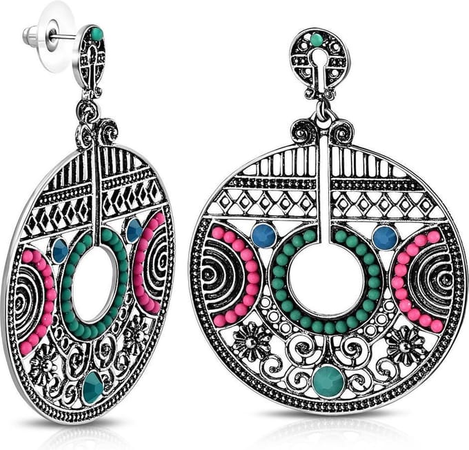 Montebello Oorbellen Vintage FEF367 - Bijoux - Boheems - 65x45mm