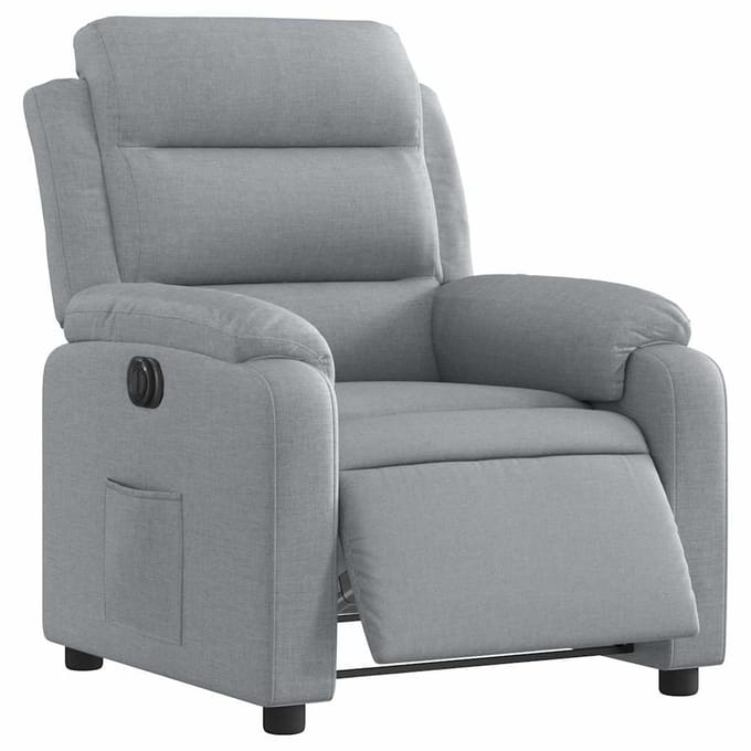 vidaXL - Fauteuil - elektrisch - verstelbaar - stof - lichtgrijs