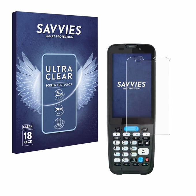 Savvies - Screenprotector voor Unitech HT330 - Folie Beschermfolie transparant 18 Stuks