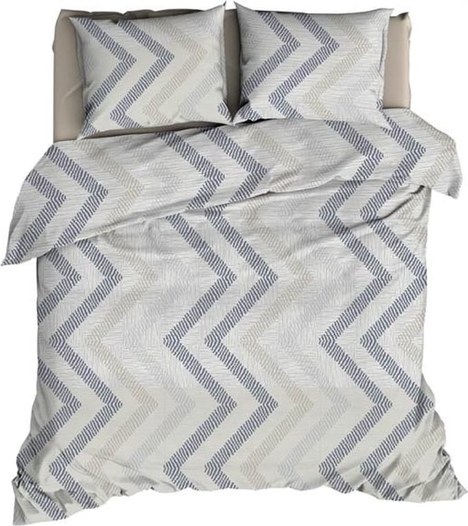 Satin d'Or Ziggo Dekbedovertrek - Extra breed - 260x200/220 cm - Grijs/Blauw