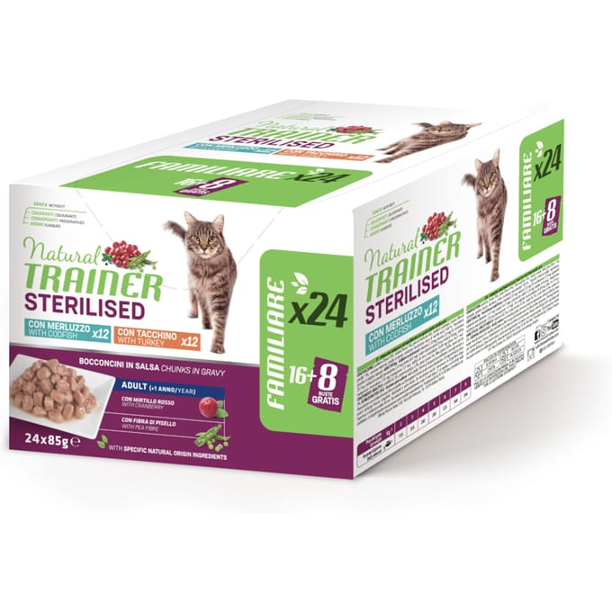 24 x 85 g Natural Trainer Adult Sterilised