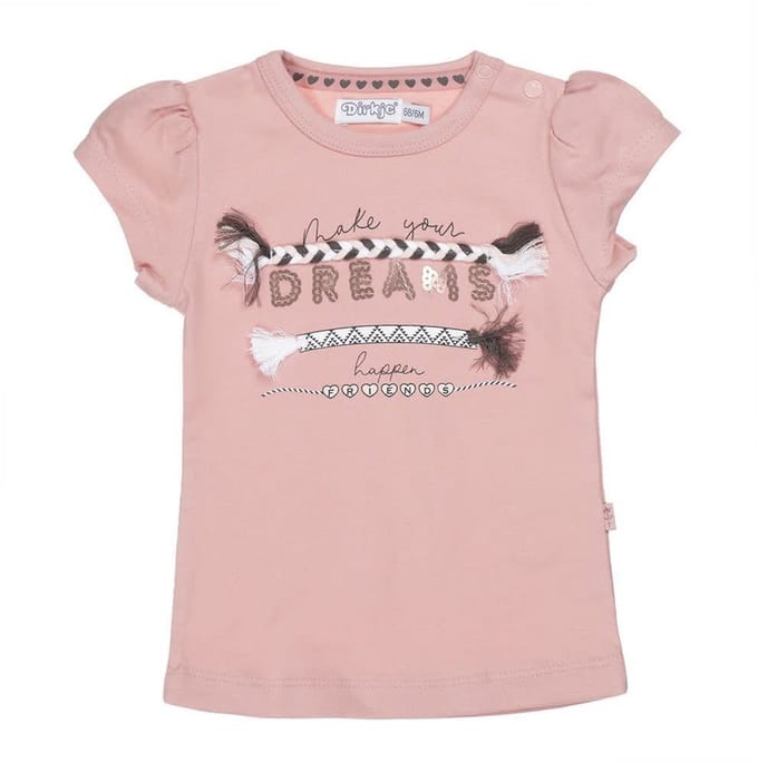 Dirkje Meisjes Shortsleeve Tshirt Dreams Old Pink - 56