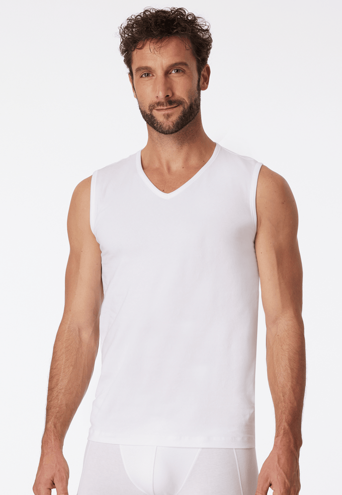 Schiesser 2 PACK Tank Top V-Hals 95/5 - Heren Onderhemd wit