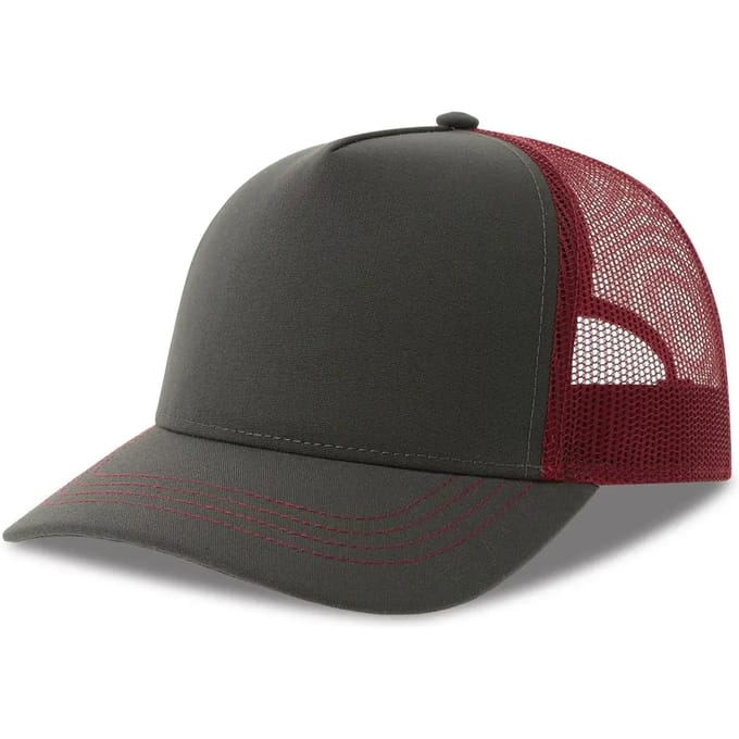 Atlantis Headwear Rapper Canvas Cap Recycled AT426 - Dark Grey/Burgundy - One size