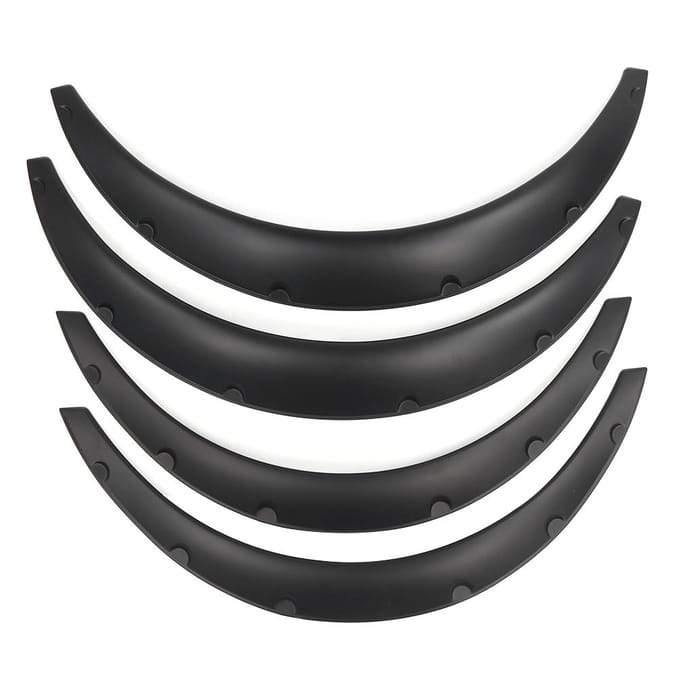 4 stuks Flexibele Spatbordverbreders Brede Wielkasten Spatschermen Mat Zwart Universele Auto Onderdelen gray