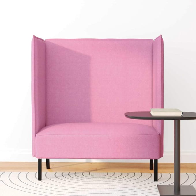 vidaXL - Hoog - rugbank - 101cm - Roze - Stof