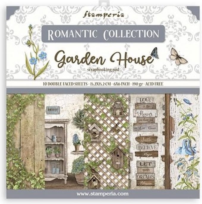 Stamperia - Romantic Garden House 6x6 Inch Paper Pack (SBBXS15)