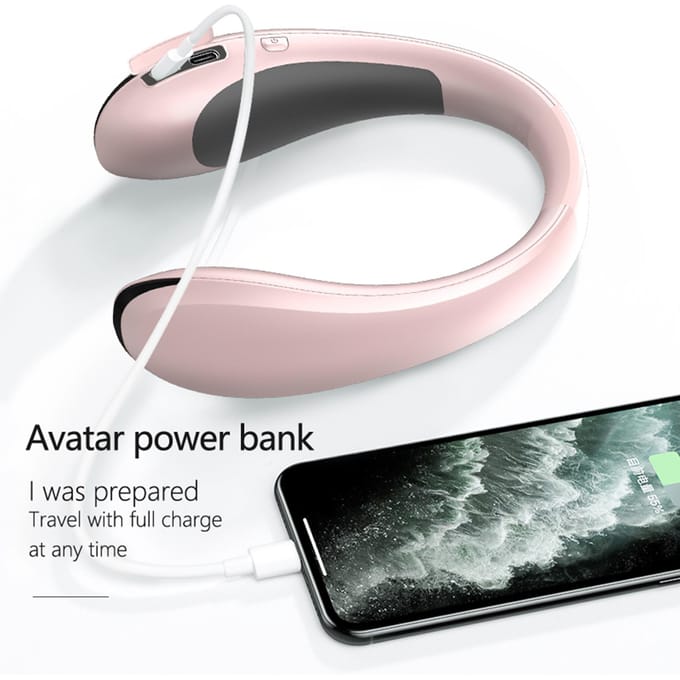 Chauffe-cou électrique chauffe-mains batterie externe rechargeable 8000mAh avec affichage LED de chaleur Portable rose