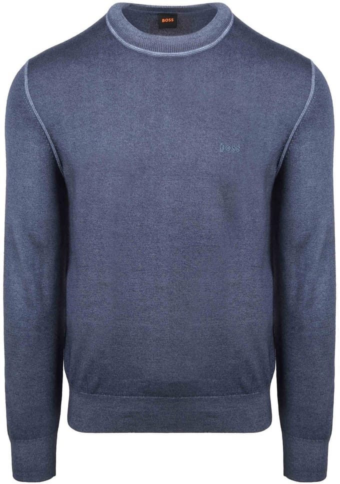 BOSS Trui Astefo Wol Blauw - Maat M - Heren - Pullovers