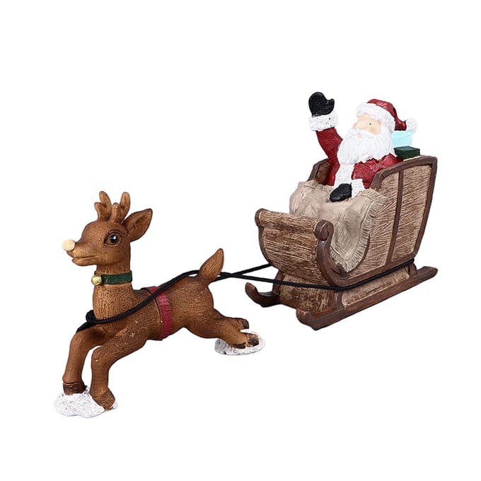 Kerst Aquarium Decoratie Hars Kerstman Rendier Slee Ornament Decoratief Aquarium brown