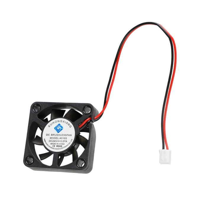 4010S borstelloze koelventilator 24V DC 40 * 40 * 10mm met kogellagers 2-pins connector veelkleurig