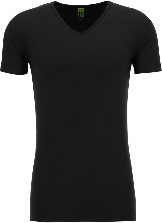 Alan Red Bamboo T-shirt Zwart - Maat M - Heren - Basic T-shirt