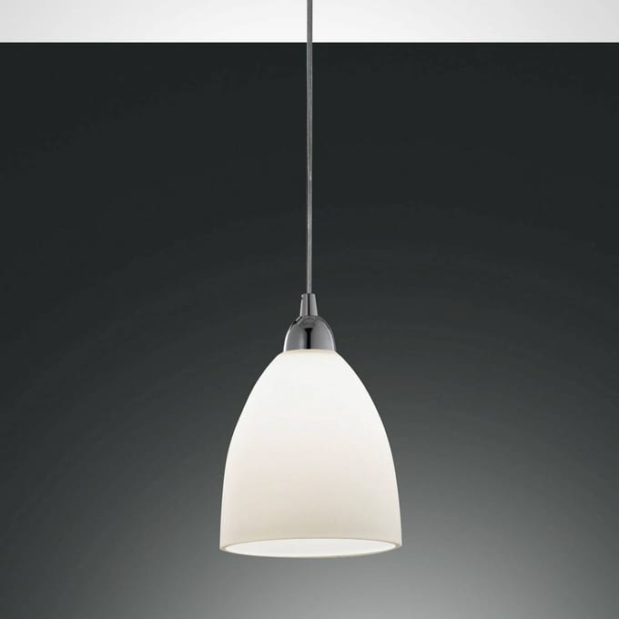 Fabas Luce Glazen hanglamp PROVENZA, 20 cm, wit