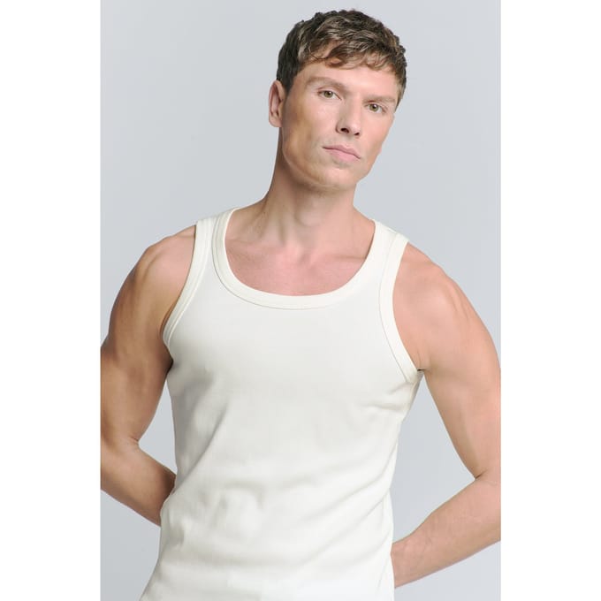 No Excess Singlet Solid Rib Offwhite Maat: S | Sokken Outlet | Heren | Wit