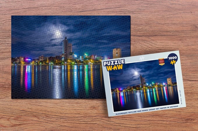 Puzzel Hanoi - Skyline - Lichten - Legpuzzel - Puzzel 1000 stukjes volwassenen