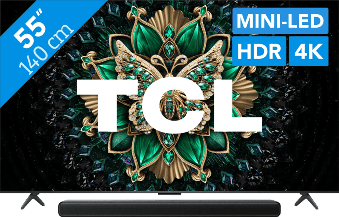 TCL 55" QD Mini-led C61K 4K (2025) + TCL S45H 2.0 Soundbar