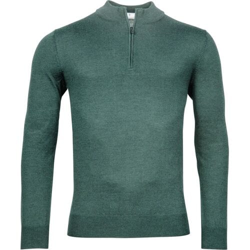 Thomas Maine Trui Merino Half Zip Single Knit Pine Green / male