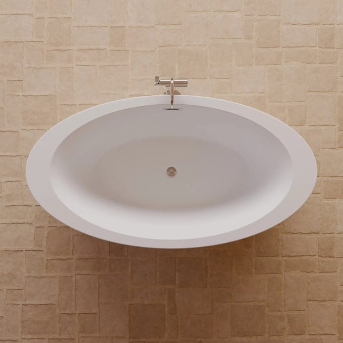 SPALINA - Vrijstaand bad - Pearl 180 blanche, 180 x95 x58 cm, Wit