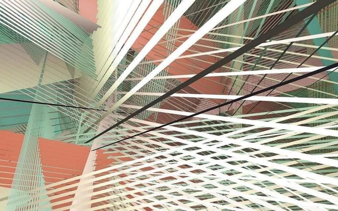 Fotobehang - Space Grid Autumn 400x250cm - Vliesbehang
