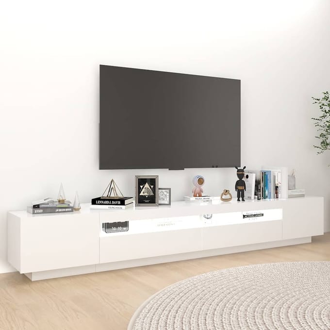 vidaXL - Tv-meubel - met - LED-verlichting - 260x35x40 - cm - wit